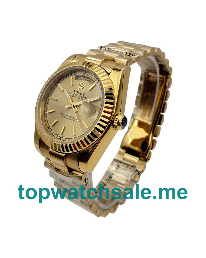 High Quality 36 MM Rolex Day-Date 1803 Fake Watches With Champagne Dials For Sale