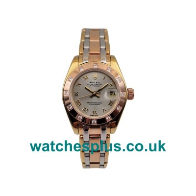 UK Best Quality Rolex Pearlmaster 80318 Replica Watches With Rhodium Dials For Women