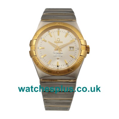 UK Luxury Fake Omega Constellation 123.20.38.21.02.005 With Silver Dial Steel & Gold Case