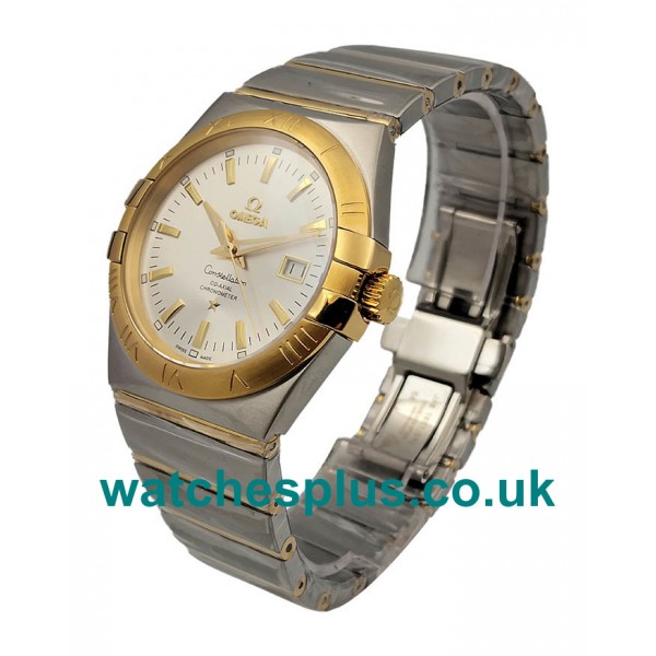 UK Luxury Fake Omega Constellation 123.20.38.21.02.005 With Silver Dial Steel & Gold Case