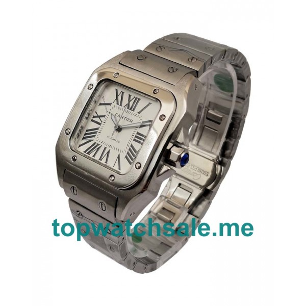 UK Perfect Automatic Fake Cartier Santos W20055D6 With Silver Dials And Steel Cases Online