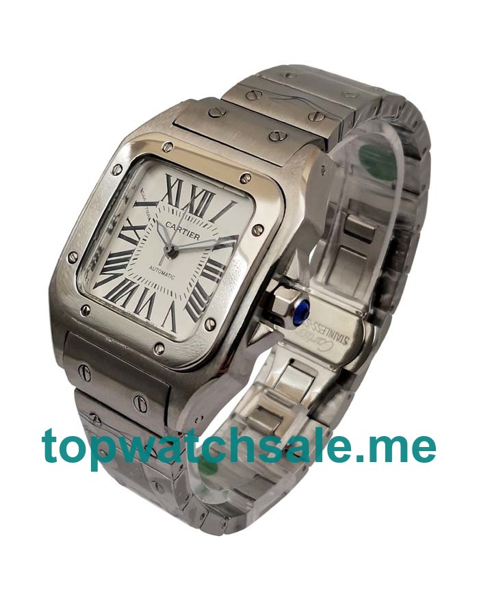 UK Perfect Automatic Fake Cartier Santos W20055D6 With Silver Dials And Steel Cases Online