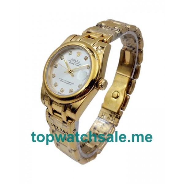 UK Best 1:1 Rolex Pearlmaster 81208 Replica Watches With Silver Dials For Women