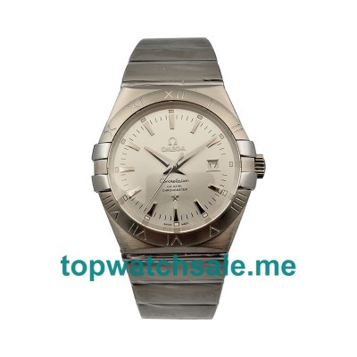 UK Best Quality Omega Constellation 1511.30.00 Replica Watches With Silver Dials For Men