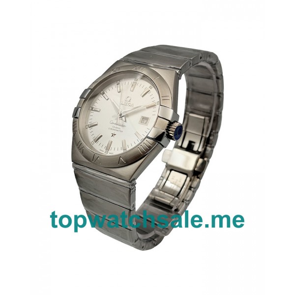 UK Best Quality Omega Constellation 1511.30.00 Replica Watches With Silver Dials For Men