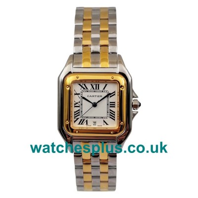 UK Best Quality Cartier Panthere 83083444 Replica Watches With White Dials For Women