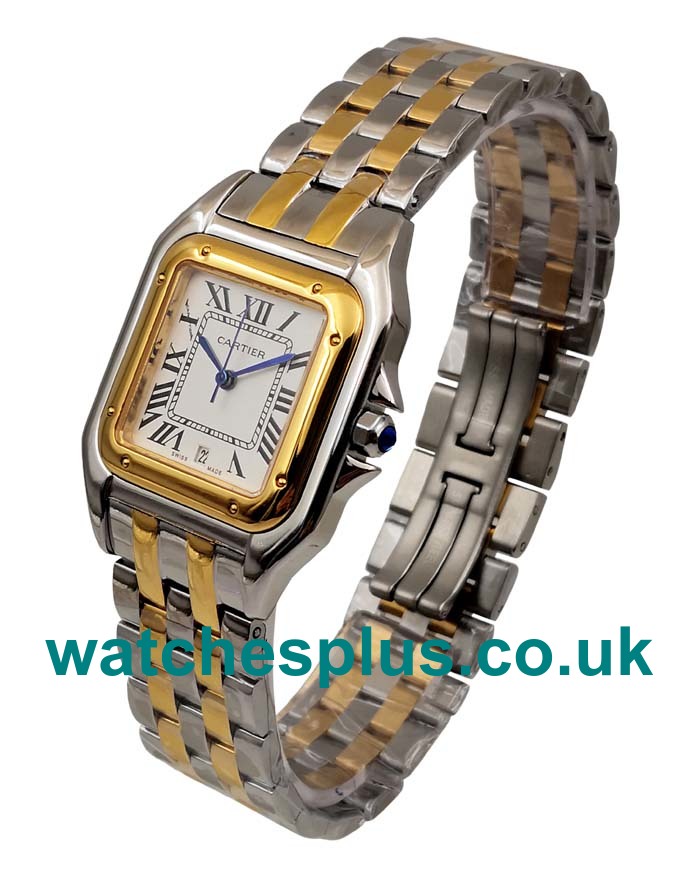 UK Best Quality Cartier Panthere 83083444 Replica Watches With White Dials For Women