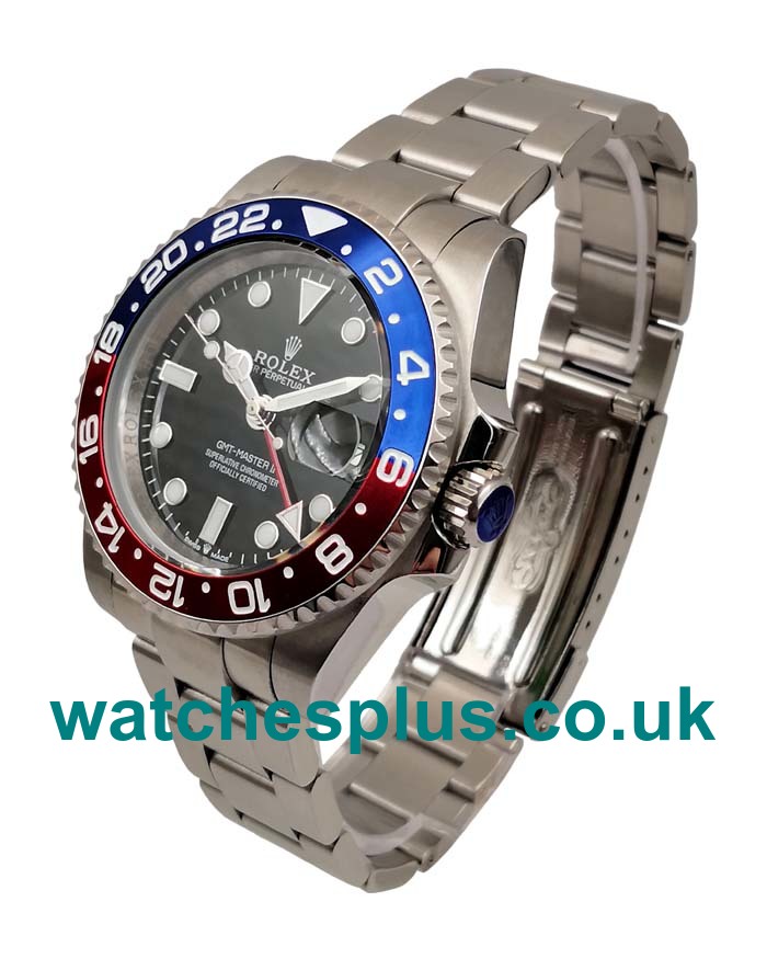 UK Luxury 1:1 Rolex GMT-Master II 1675 Replica Watches With Black Dials For Sale