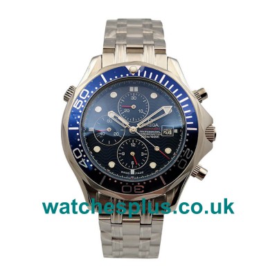 UK Best Quality Replica Omega Seamaster Chrono Diver 2599.80.00 With Blue Dials Steel Cases For Men