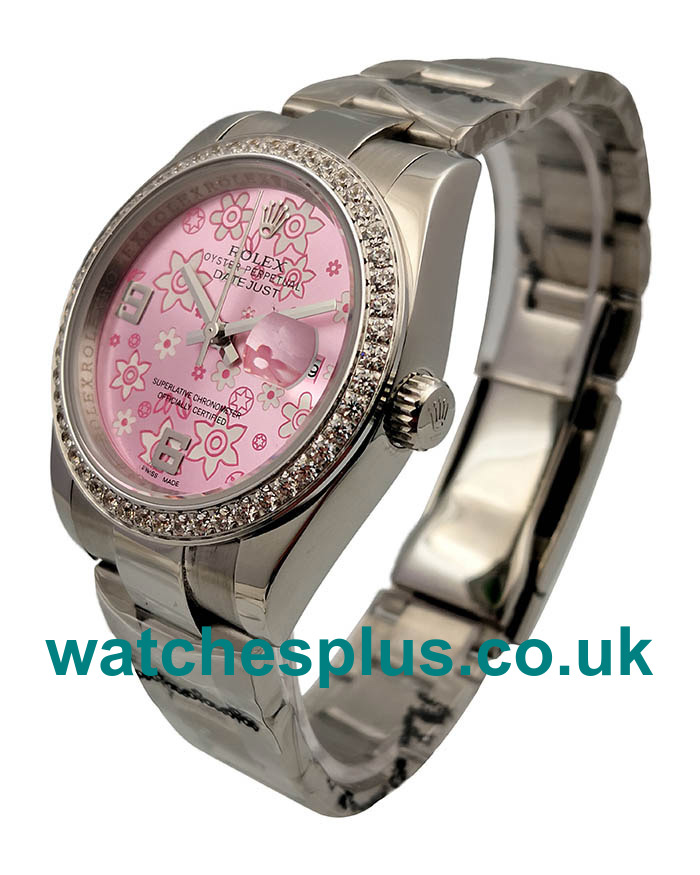 36 MM AAA Quality Rolex Datejust 116244 Fake Watches With Pink Dials For Sale