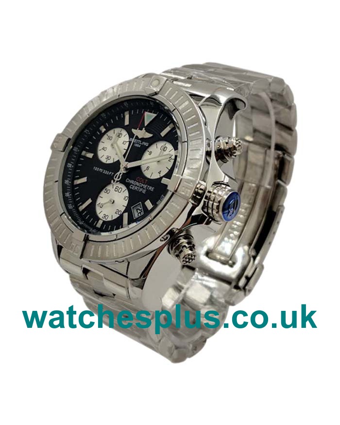 UK Luxury 46.5 MM Breitling Colt A73350 Replica With Black Dials And Steel Cases Online