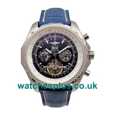 UK Cheap 47 MM Breitling Bentley Mulliner Tourbillon Fake Watches With Blue Dials For Sale