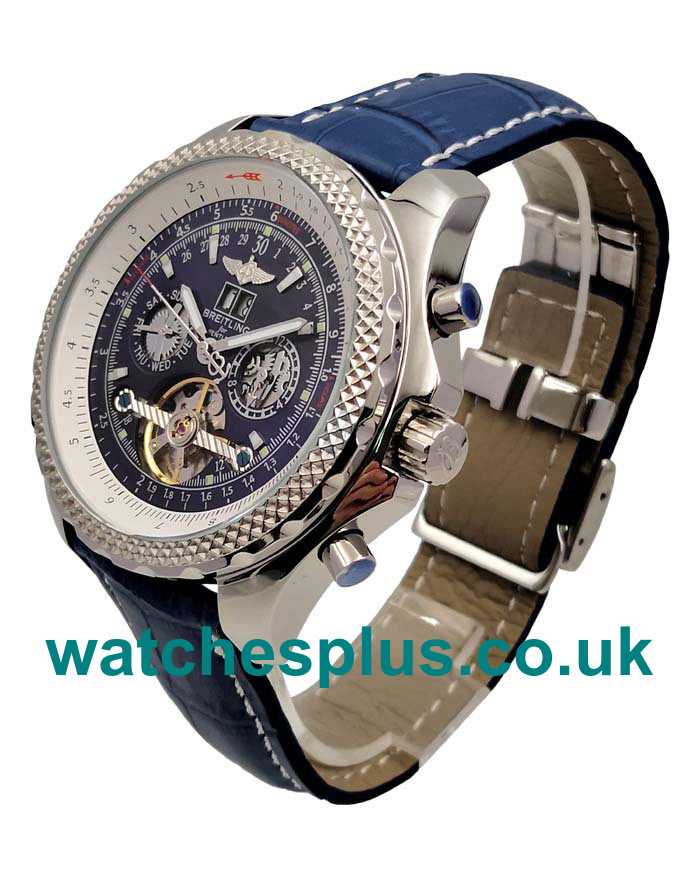 UK Cheap 47 MM Breitling Bentley Mulliner Tourbillon Fake Watches With Blue Dials For Sale