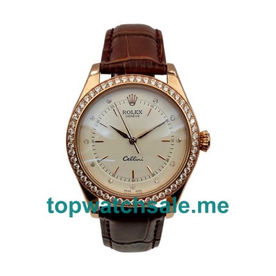 UK Perfect Rolex Cellini 5310 Replica Watches With 39 MM Rose Gold Cases For Sale