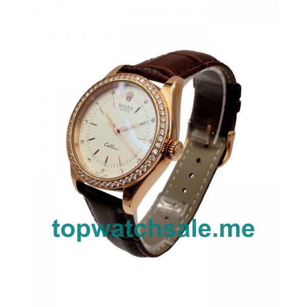 UK Perfect Rolex Cellini 5310 Replica Watches With 39 MM Rose Gold Cases For Sale