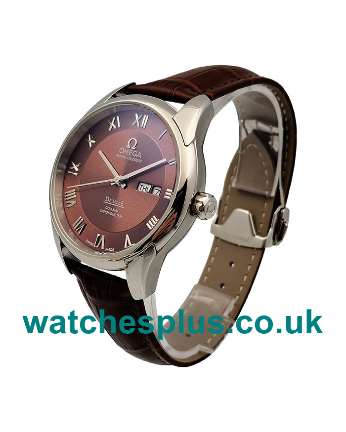 UK Best 1:1 Omega De Ville Hour Vision 431.13.41.22.01.001 Fake Watches With Brown Dials For Men