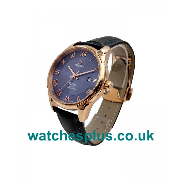 UK AAA Quality Omega De Ville Hour Vision 431.53.41.22.13.001 Replica Watches With Blue Dials For Men