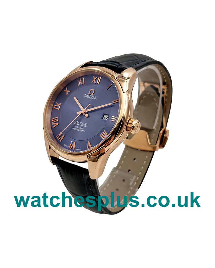 UK AAA Quality Omega De Ville Hour Vision 431.53.41.22.13.001 Replica Watches With Blue Dials For Men