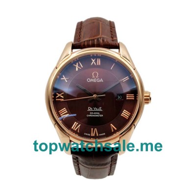 AAA Quality Omega De Ville Hour Vision 431.53.41.21.13.001 Replica Watches With Rose Gold Cases For Men