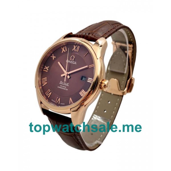 AAA Quality Omega De Ville Hour Vision 431.53.41.21.13.001 Replica Watches With Rose Gold Cases For Men