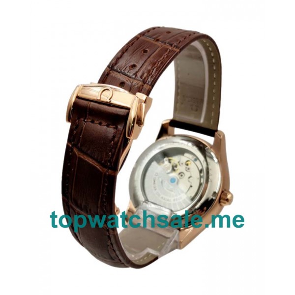 AAA Quality Omega De Ville Hour Vision 431.53.41.21.13.001 Replica Watches With Rose Gold Cases For Men