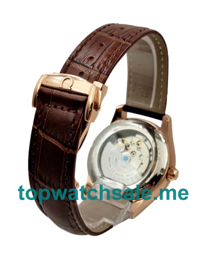 AAA Quality Omega De Ville Hour Vision 431.53.41.21.13.001 Replica Watches With Rose Gold Cases For Men