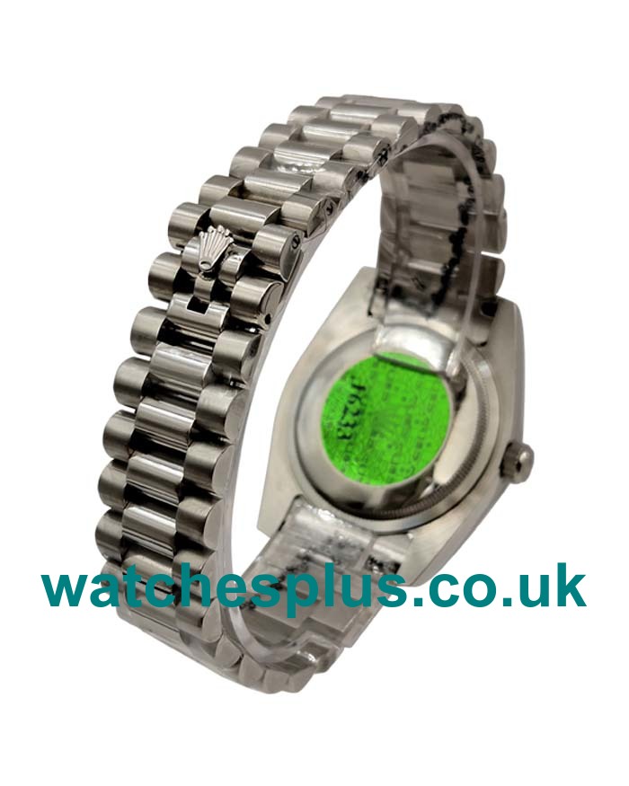 UK High End Rolex Day-Date 118346 Replica Watches With Green & Silver Diamonds Dials For Sale