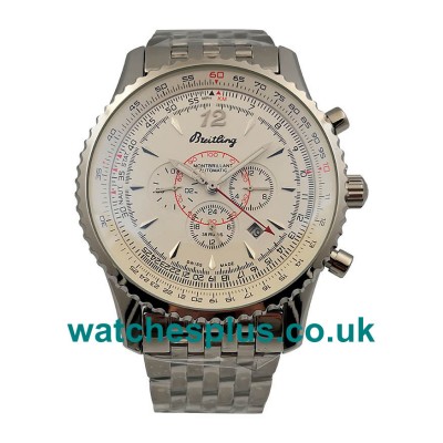 UK Swiss Made Fake Breitling Montbrillant A41330 With White Dials Steel Cases For Men