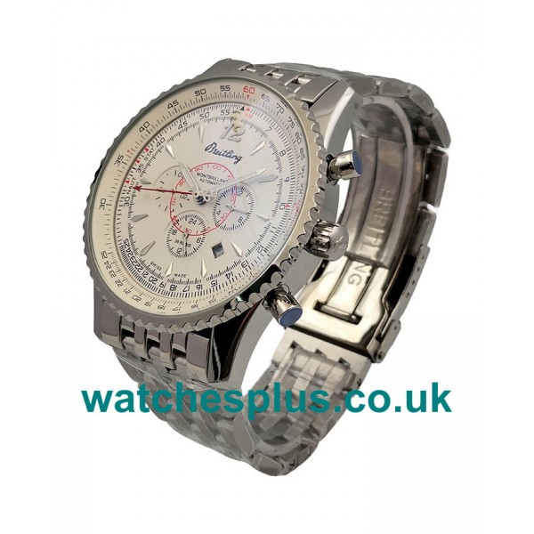 UK Swiss Made Fake Breitling Montbrillant A41330 With White Dials Steel Cases For Men