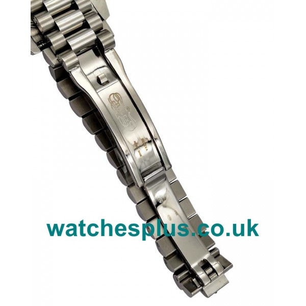 UK AAA Quality Rolex Day-Date 118346 Replica Watches With White Dials And Steel Cases For Sale