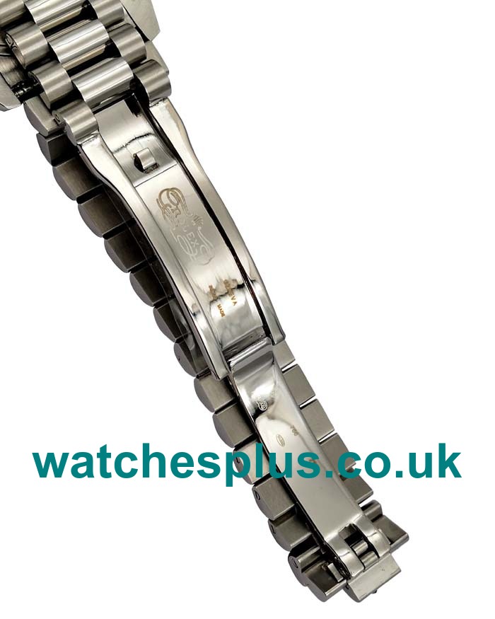 UK AAA Quality Rolex Day-Date 118346 Replica Watches With White Dials And Steel Cases For Sale