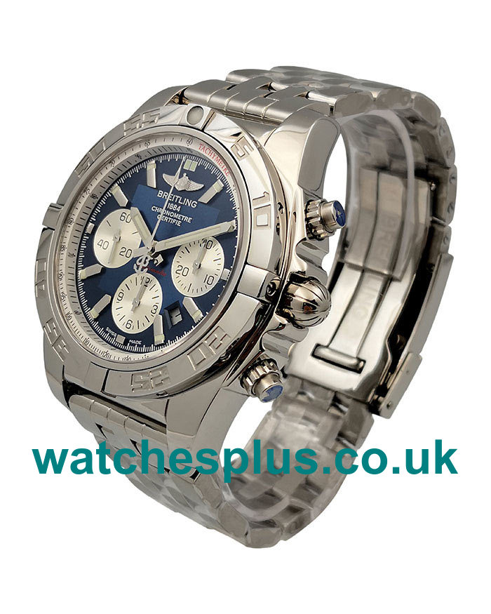 UK Best 1:1 Breitling Chronomat A011C88PA Replica Watches With Blue Dials For Men