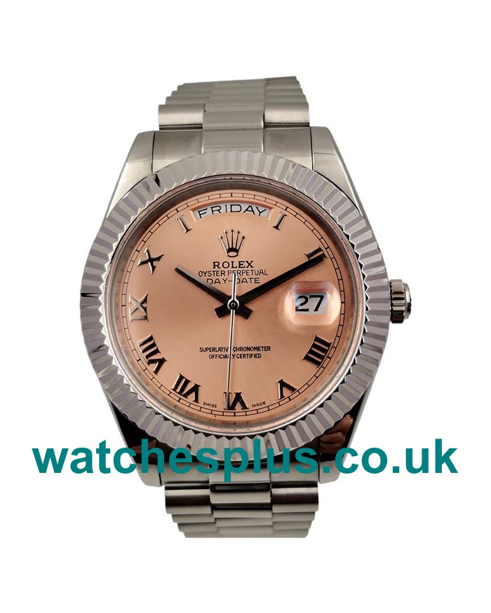 UK Best 1:1 Rolex Day-Date 218239 Replica Watches With Pink Dials For Sale