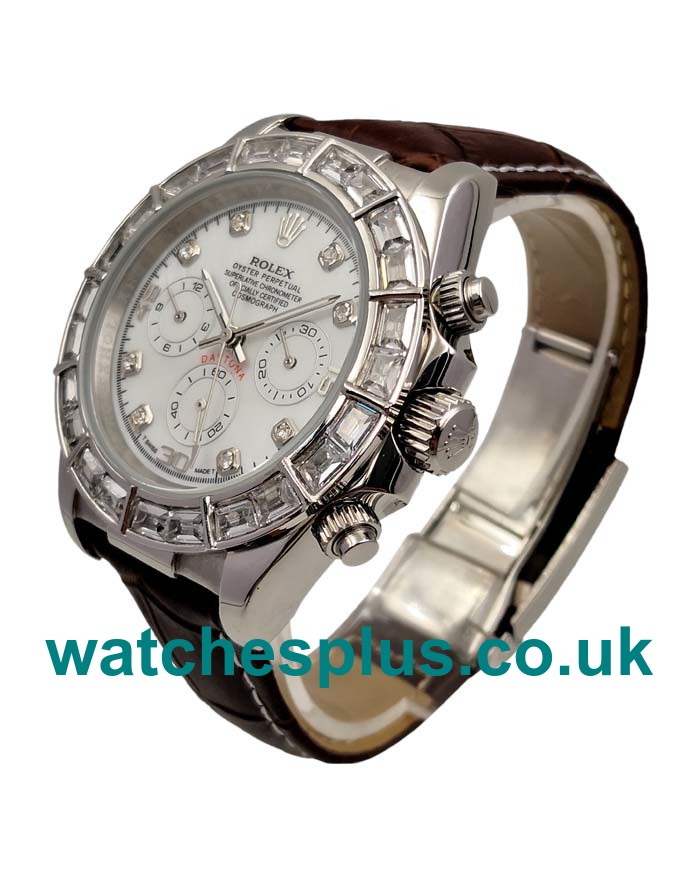 UK Luxury Rolex Daytona 116589BR Replica Watches With White Mother-Of-Pearl Dials Online