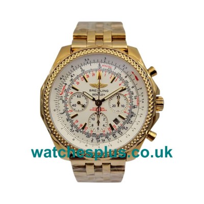 UK AAA Quality Fake Breitling Bentley Motors A25362 With White Dials And Gold Cases For Men