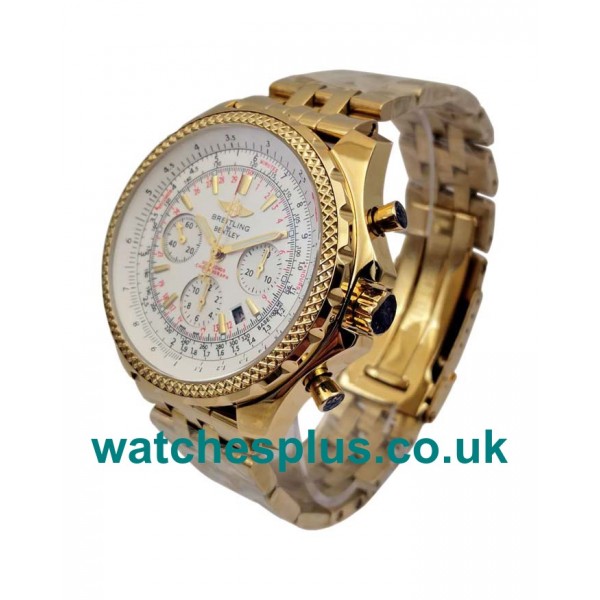 UK AAA Quality Fake Breitling Bentley Motors A25362 With White Dials And Gold Cases For Men