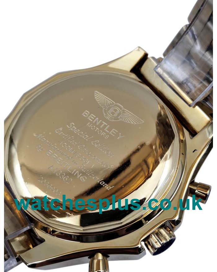 UK AAA Quality Fake Breitling Bentley Motors A25362 With White Dials And Gold Cases For Men