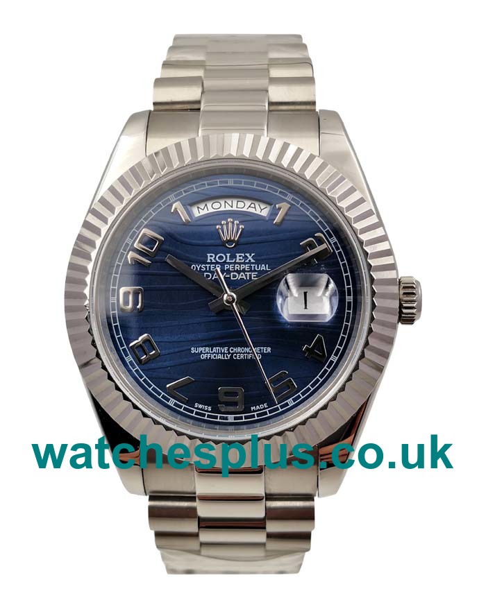 UK High Quality Rolex Day-Date II 218239 Replica Watches With Blue Dials For Sale