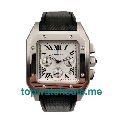 UK Perfect 1:1 Cartier Santos 100 W20090X8 Replica Watches With Silver Dials For Sale