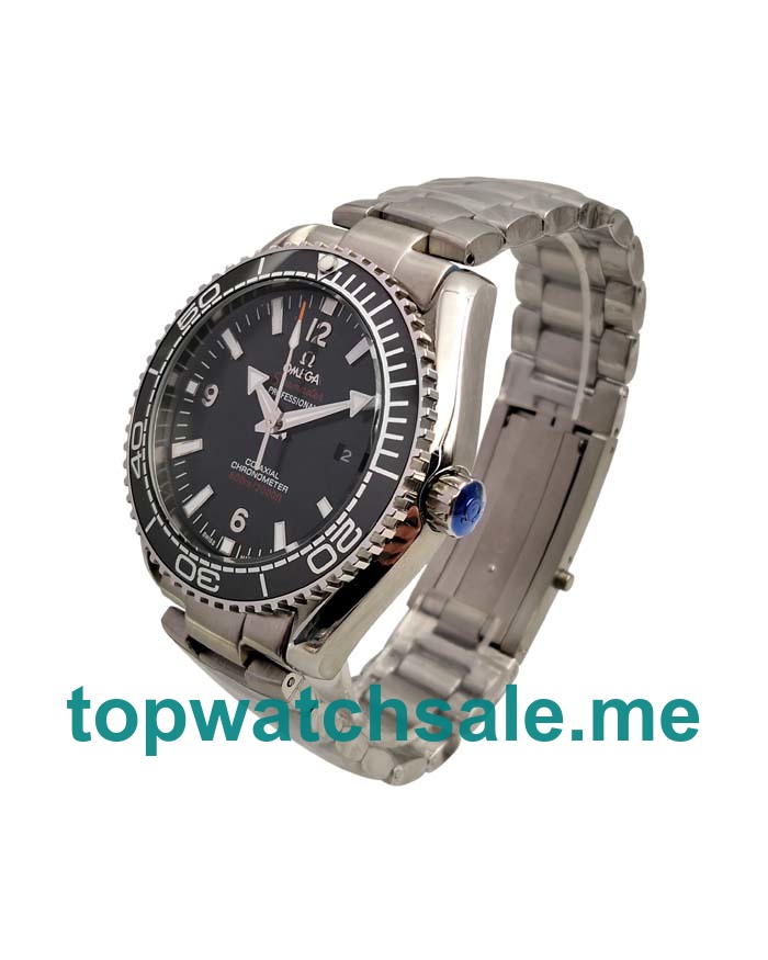 UK Swiss Luxury Replica Omega Seamaster Planet Ocean 215.30.44.21.01.001 With Black Dials Steel Cases For Sale