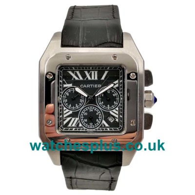 UK Perfect 1:1 Replica Cartier Santos 100 W20090X8 With Black Dials And Steel Cases For Sale