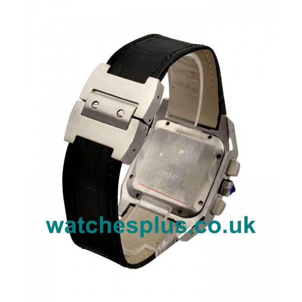 UK Perfect 1:1 Replica Cartier Santos 100 W20090X8 With Black Dials And Steel Cases For Sale