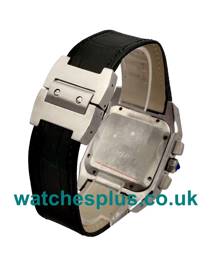 UK Perfect 1:1 Replica Cartier Santos 100 W20090X8 With Black Dials And Steel Cases For Sale