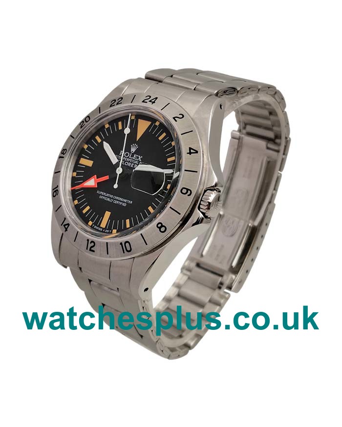 UK High End Rolex Explorer II 1655 Replica Watches With Black Dials For Men