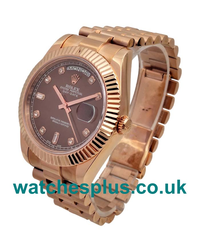 UK Best Quality Rolex Day-Date 218235 Replica Watches With Brown Dials For Sale