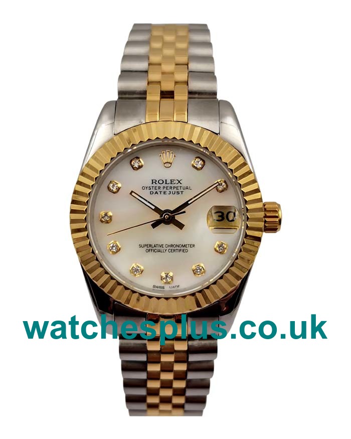 UK Top Quality Rolex Datejust 69173 Fake Watches With White Mother-Of-Pearl Dials For Sale