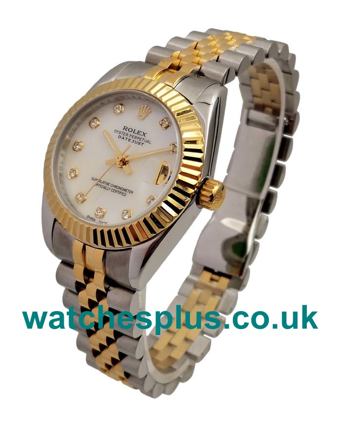 UK Top Quality Rolex Datejust 69173 Fake Watches With White Mother-Of-Pearl Dials For Sale