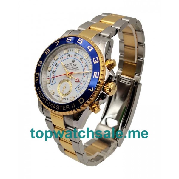 High End Rolex Yacht-Master II 116681 Fake Watches With White Dials For Men