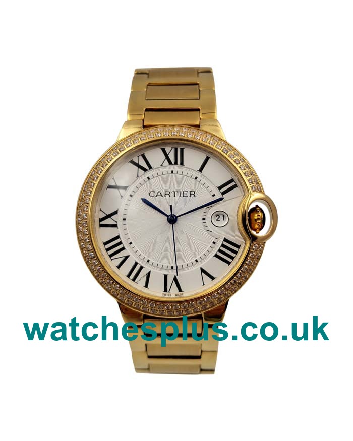 Perfect 42 MM Ballon Bleu De Cartier WE9007Z3 Fake Watches With Silver Dials For Sale