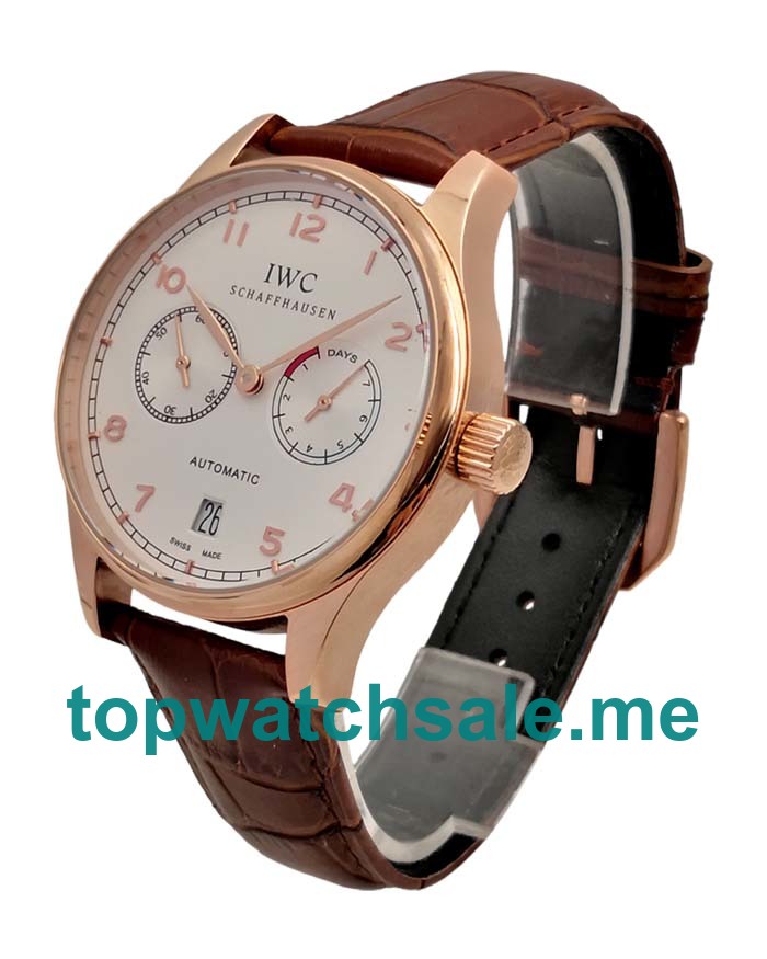 UK Perfect 1:1 Replica IWC Portugieser IW500113 With White Dials And Rose Gold Cases For Men